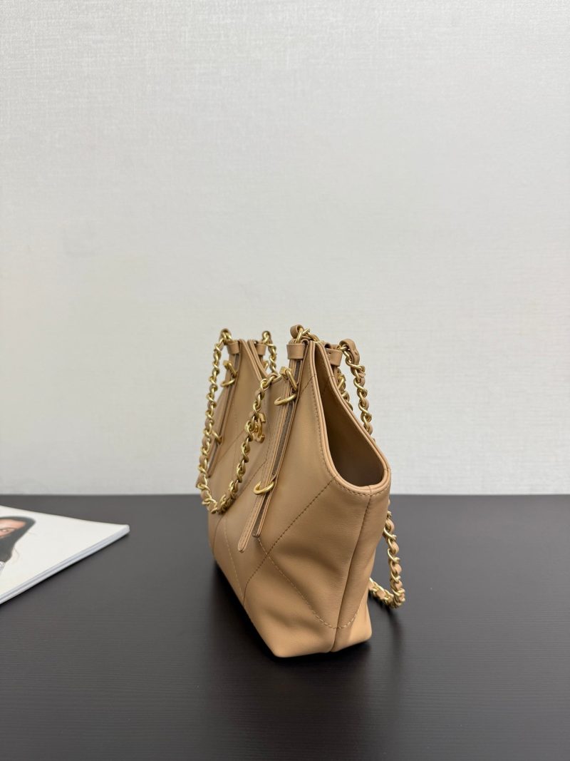 Chanel 2026 Maxi Coco Shopping Tote Bag 30cm Beige Calfskin