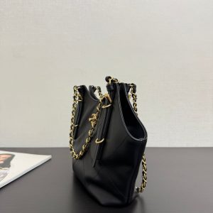 Chanel 2026 Maxi Coco Shopping Tote Bag 30cm Black Calfskin