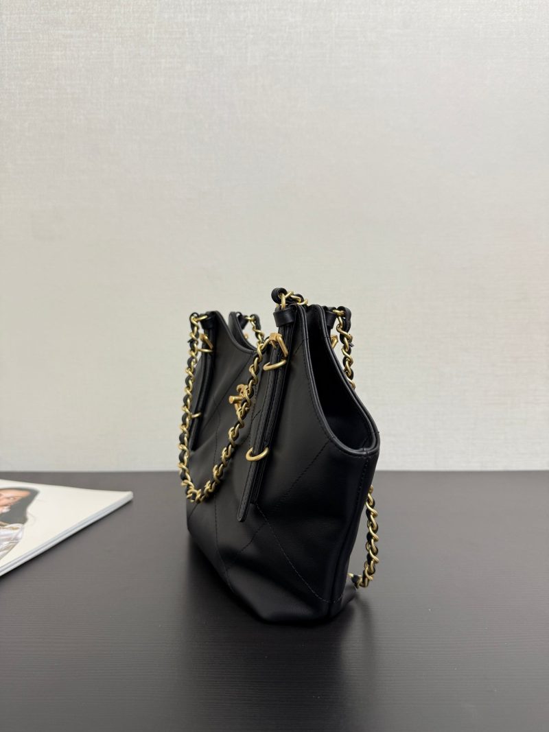 Chanel 2026 Maxi Coco Shopping Tote Bag 30cm Black Calfskin