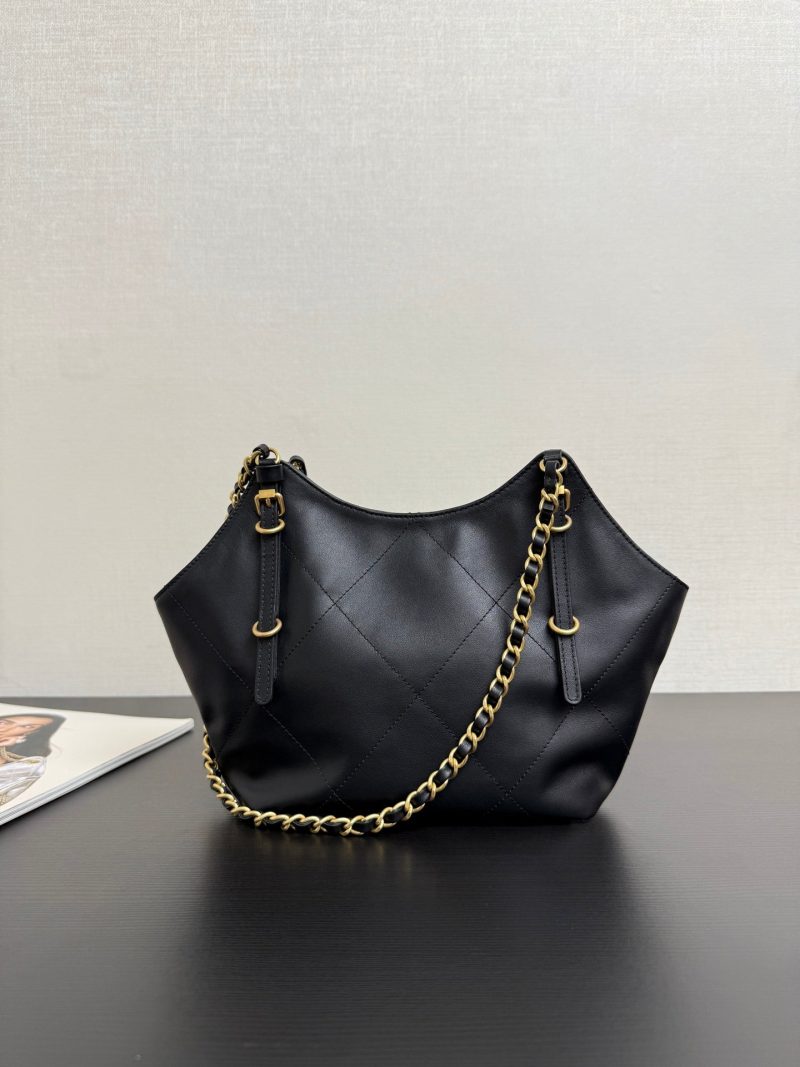 Chanel 2026 Maxi Coco Shopping Tote Bag 30cm Black Calfskin