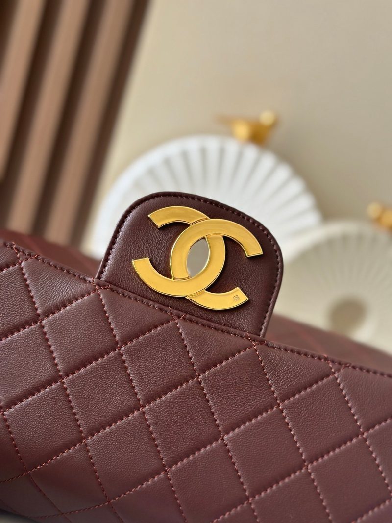 img_5b277192_20241112_i1731422823_3069_7_jpg CC 2025 Flap Bag 30cm Brown Gold Lambskin 298108