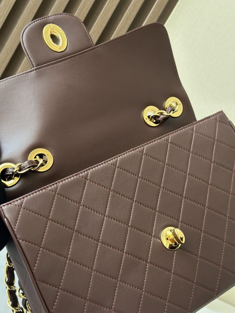 img_5b277192_20241112_i1731422823_326_8_jpg CC 2025 Flap Bag 30cm Brown Gold Lambskin 298108