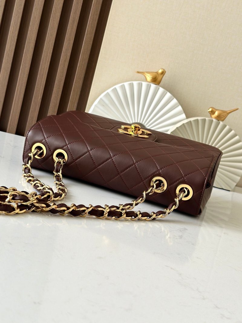 img_5b277192_20241112_i1731422823_6197_4_jpg CC 2025 Flap Bag 30cm Brown Gold Lambskin 298108