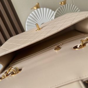 CC 2025 Flap Bag  30cm Apricot Gold Lambskin 298106