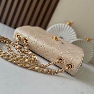 CC 2025 Flap Bag  30cm Apricot Gold Lambskin 298106