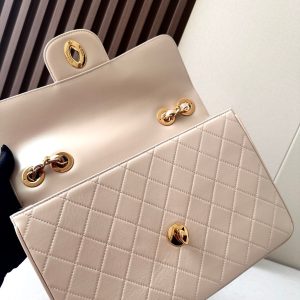 CC 2025 Flap Bag  30cm Apricot Gold Lambskin 298106