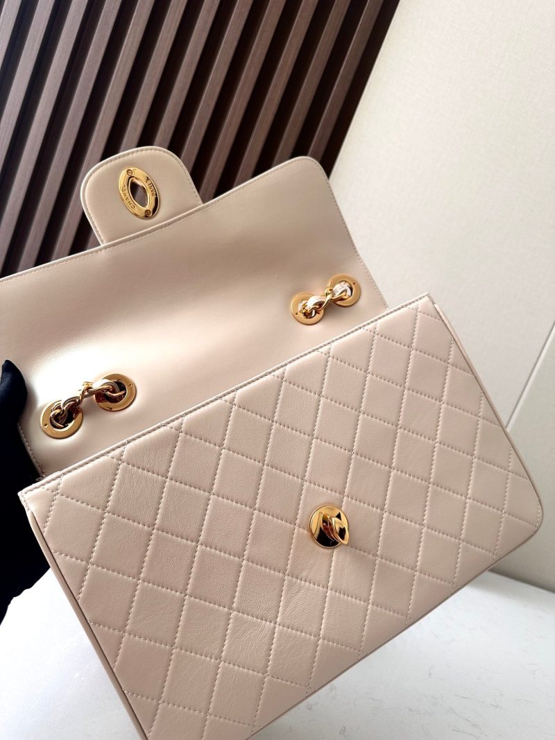 CC 2025 Flap Bag  30cm Apricot Gold Lambskin 298106