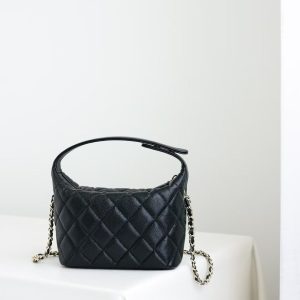 img_5b6111b2_20241219_i1734597175_3392_5_jpg CC 25C Hobo Bag Black Caviar Calfskin Silver Hardware 243623