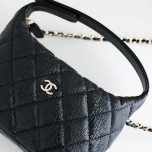 img_5b6111b2_20241219_i1734597175_7697_7_jpg CC 25C Hobo Bag Black Caviar Calfskin Silver Hardware 243623