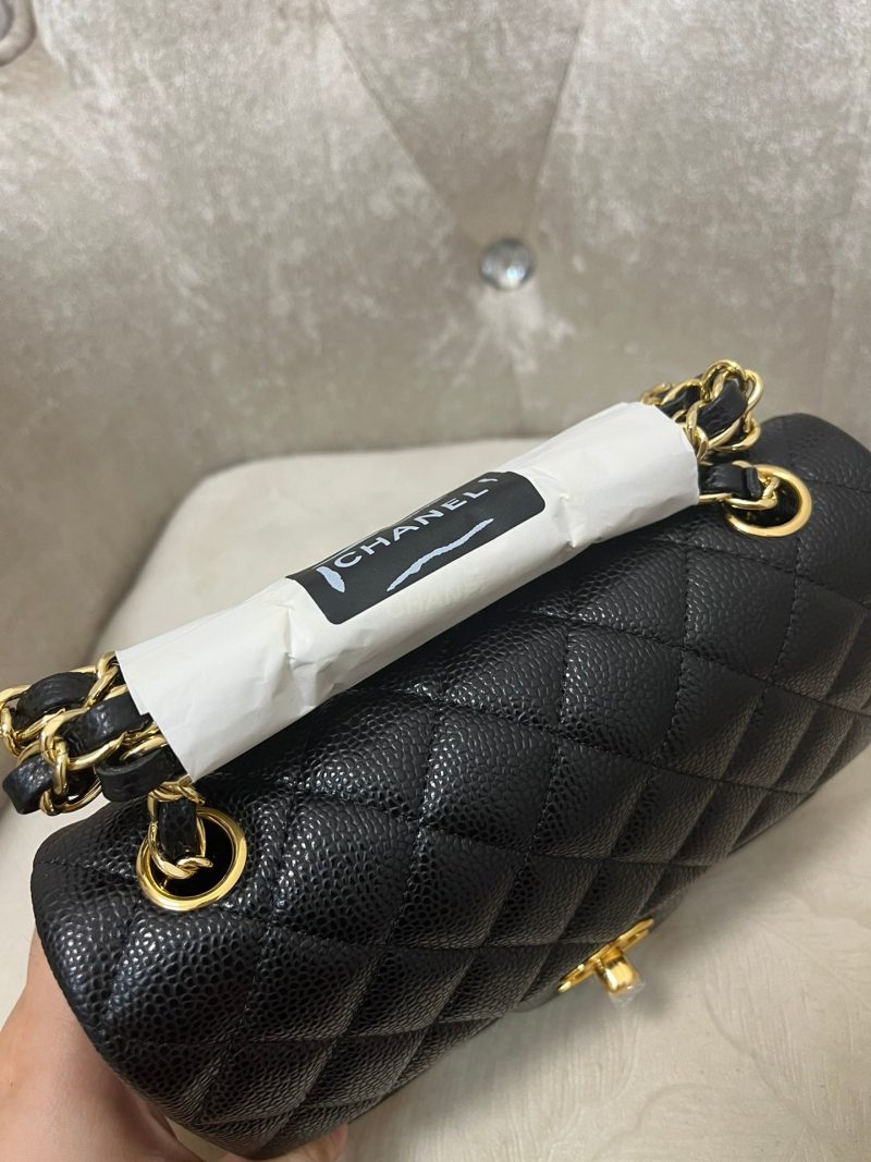 img_6be12958_20240927_i1727451535_4962_0_jpg Flap Bag Mini 20cm Black Grained Calfskin Gold Hardware