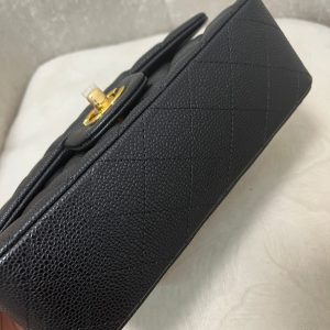 img_6be12958_20240927_i1727451535_7289_0_jpg Flap Bag Mini 20cm Black Grained Calfskin Gold Hardware