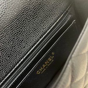 img_6be12958_20240927_i1727451536_142_0_jpg Flap Bag Mini 20cm Black Grained Calfskin Gold Hardware