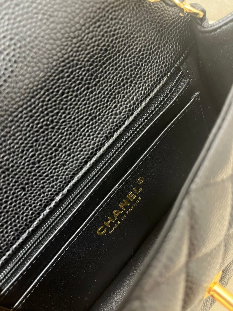 img_6be12958_20240927_i1727451536_142_0_jpg Flap Bag Mini 20cm Black Grained Calfskin Gold Hardware