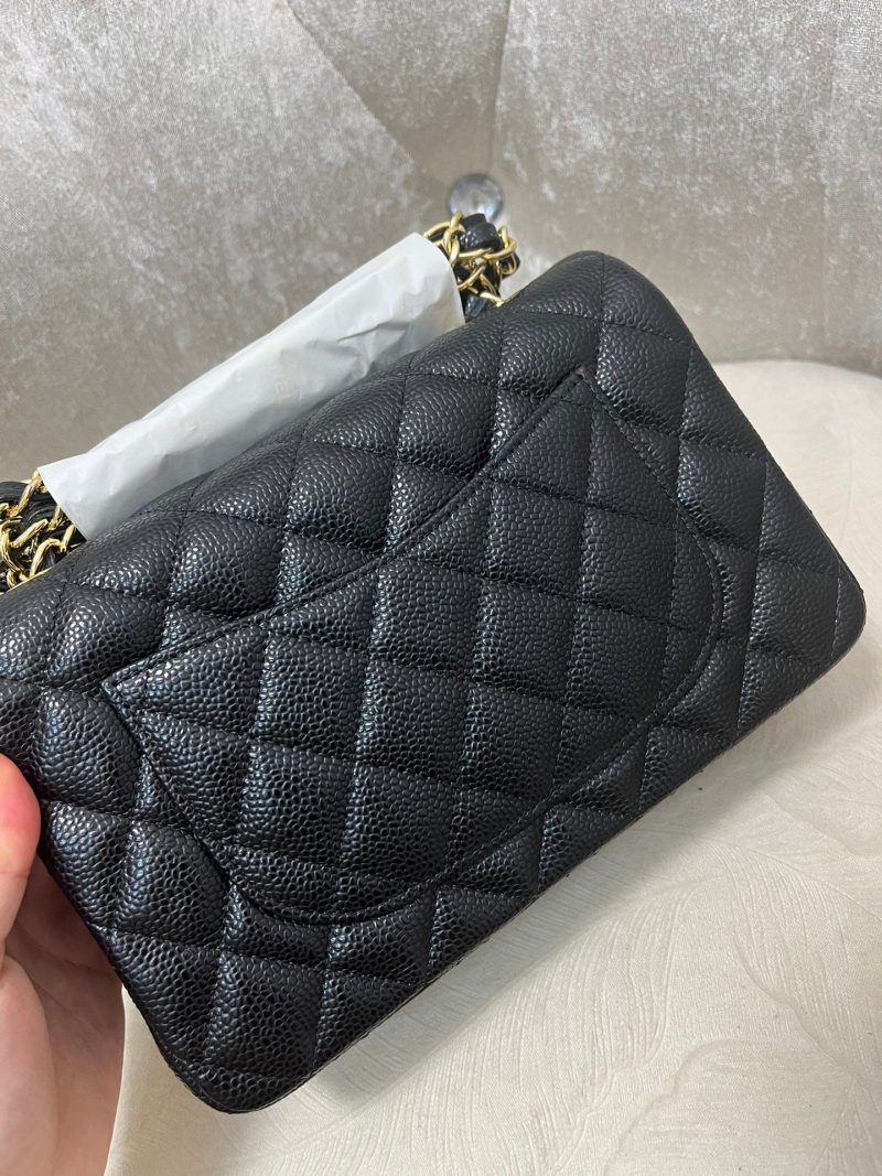 img_6be12958_20240927_i1727451536_1564_0_jpg Flap Bag Mini 20cm Black Grained Calfskin Gold Hardware