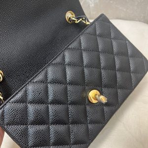 img_6be12958_20240927_i1727451536_3831_0_jpg Flap Bag Mini 20cm Black Grained Calfskin Gold Hardware