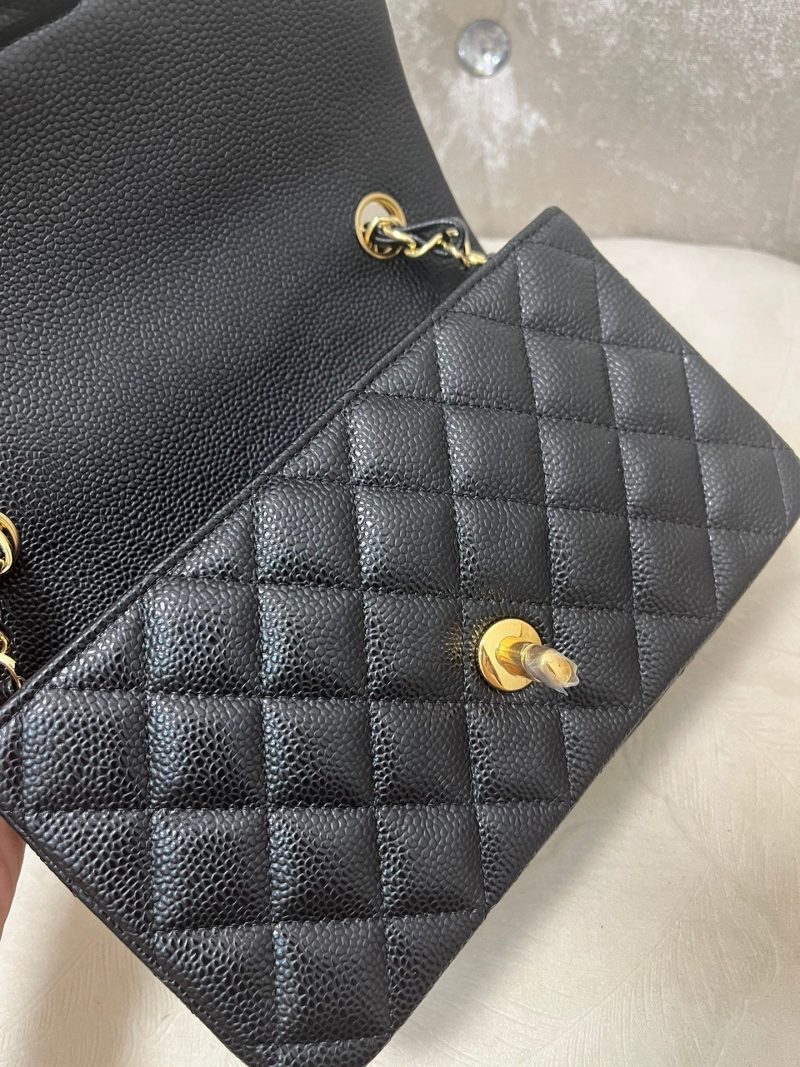 img_6be12958_20240927_i1727451536_3831_0_jpg Flap Bag Mini 20cm Black Grained Calfskin Gold Hardware