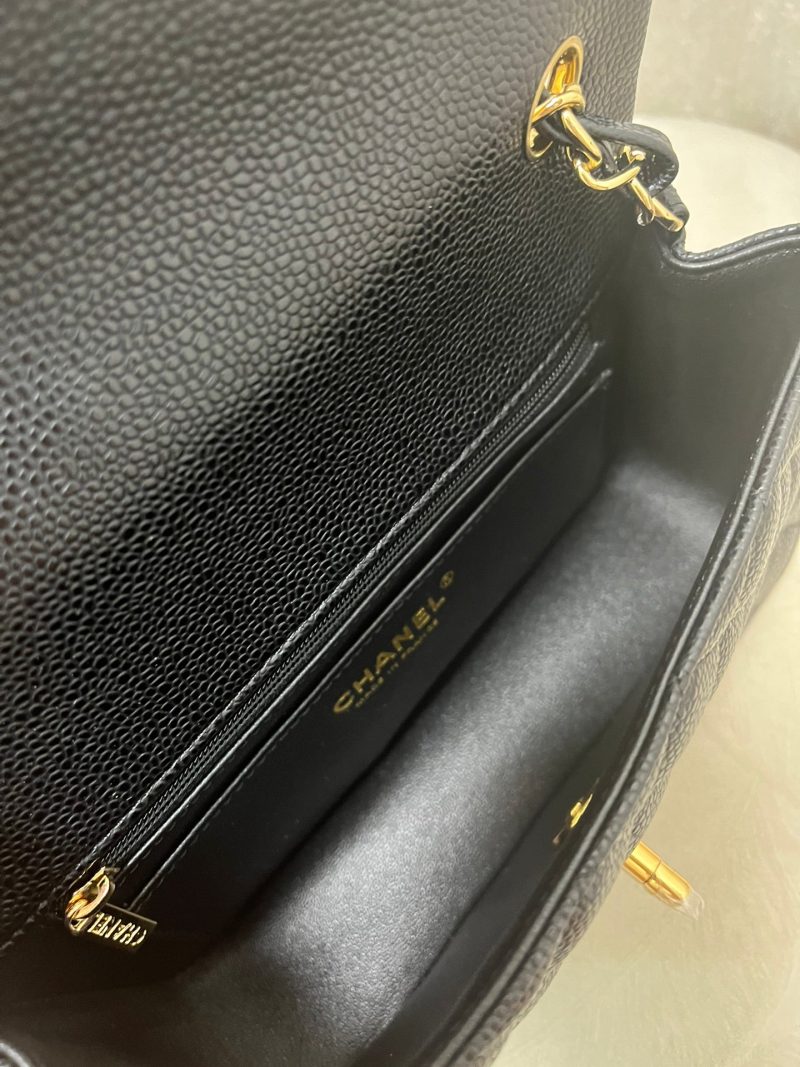 img_6be12958_20240927_i1727451536_5636_0_jpg Flap Bag Mini 20cm Black Grained Calfskin Gold Hardware