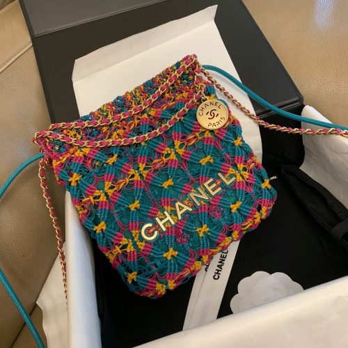 CC 22 Hobo 23cm Multicolor Macrame Calfskin Gold Hardware