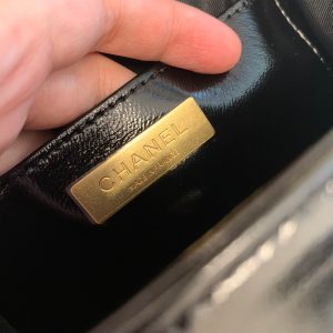 CC 24A 18cm Top Handle Mini Bag Black Lambskin