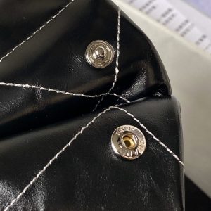 cc 22 hobo 35cm black and silver lambskin silver hardware