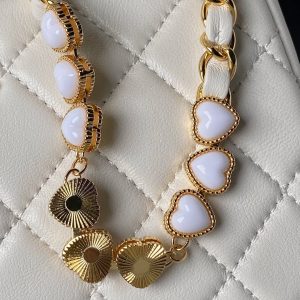 24p cc hobo bag 20cm white lambskin gold hardware