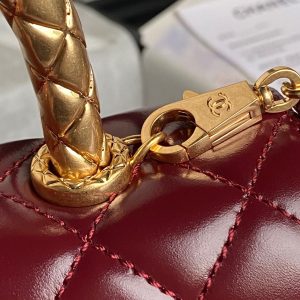 img_70762a6f_20240813_i1723507994_168_0_jpg CC 24A Coco Handle Small 23cm Burgundy Patent Calfskin Gold Hardware