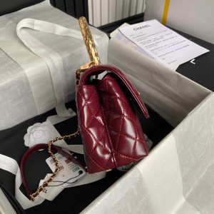 img_70762a6f_20240813_i1723507994_1943_0_jpg CC 24A Coco Handle Small 23cm Burgundy Patent Calfskin Gold Hardware