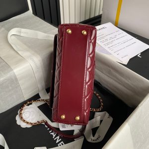img_70762a6f_20240813_i1723508000_6938_0_jpg CC 24A Coco Handle Small 23cm Burgundy Patent Calfskin Gold Hardware