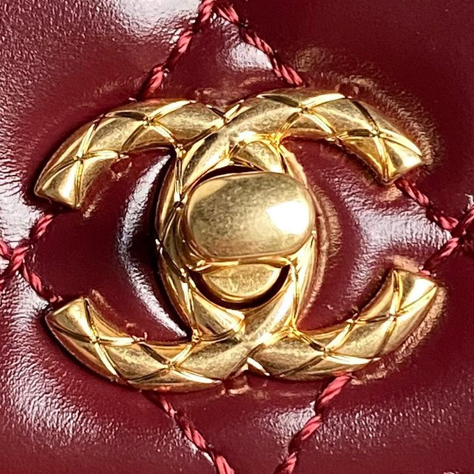 img_70762a6f_20240813_i1723508392_3683_0_jpg CC 24A Coco Handle Mini 19cm Burgundy Patent Calfskin Gold Hardware