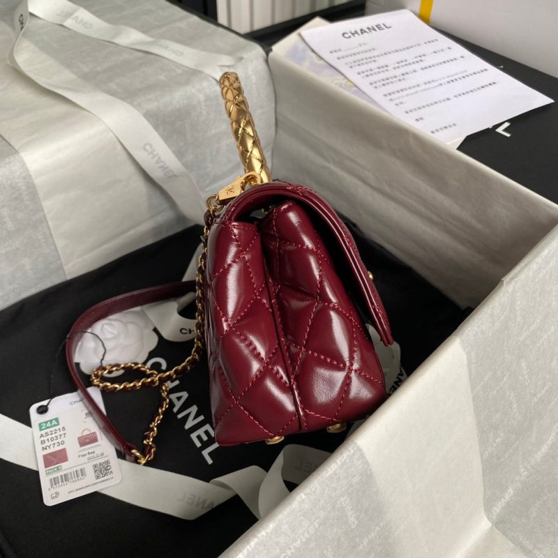 img_70762a6f_20240813_i1723508392_4464_0_jpg CC 24A Coco Handle Mini 19cm Burgundy Patent Calfskin Gold Hardware