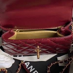 img_70762a6f_20240813_i1723508393_127_0_jpg CC 24A Coco Handle Mini 19cm Burgundy Patent Calfskin Gold Hardware