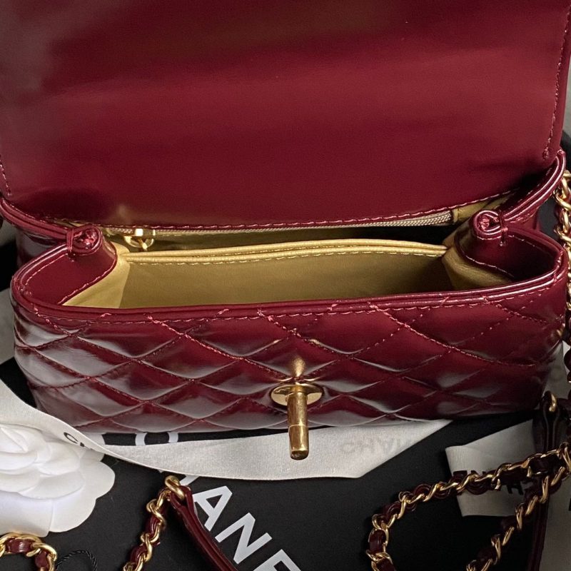 img_70762a6f_20240813_i1723508393_127_0_jpg CC 24A Coco Handle Mini 19cm Burgundy Patent Calfskin Gold Hardware