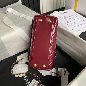 img_70762a6f_20240813_i1723508393_138_0_jpg CC 24A Coco Handle Mini 19cm Burgundy Patent Calfskin Gold Hardware