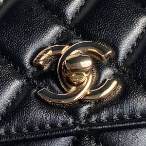 CC 24B Trendy Bag 18.5cm Black Lambskin Gold Hardware