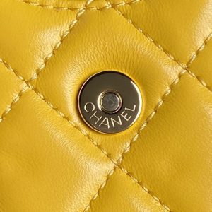 24K Camera Bag Yellow Calfskin Gold Hardware