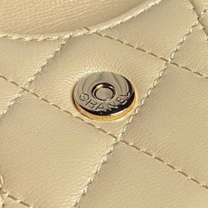 24K Camera Bag Beige Calfskin Gold Hardware