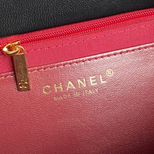 24K Shopping Bag 28cm Black Calfskin Gold Hardware