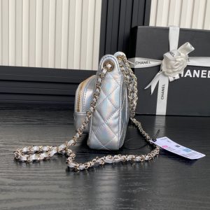 img_70762a6f_20241124_i1732459453_622_1_jpg CC 25C Clutch With Strap 21cm Silver Metalic Calfskin