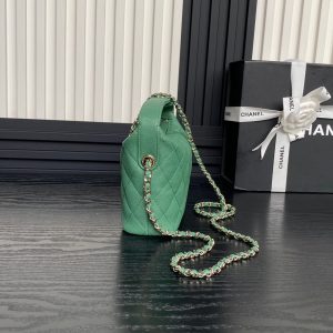 CC 25C Hobo Bag 21.5cm Top Handle Dark Green Grained Calfskin