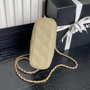 CC 25C Hobo Bag 21.5cm Top Handle Beige Grained Calfskin