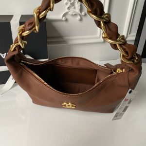 CC 2025 Hobo Bag Brown Calfskin Gold Hardware 298485