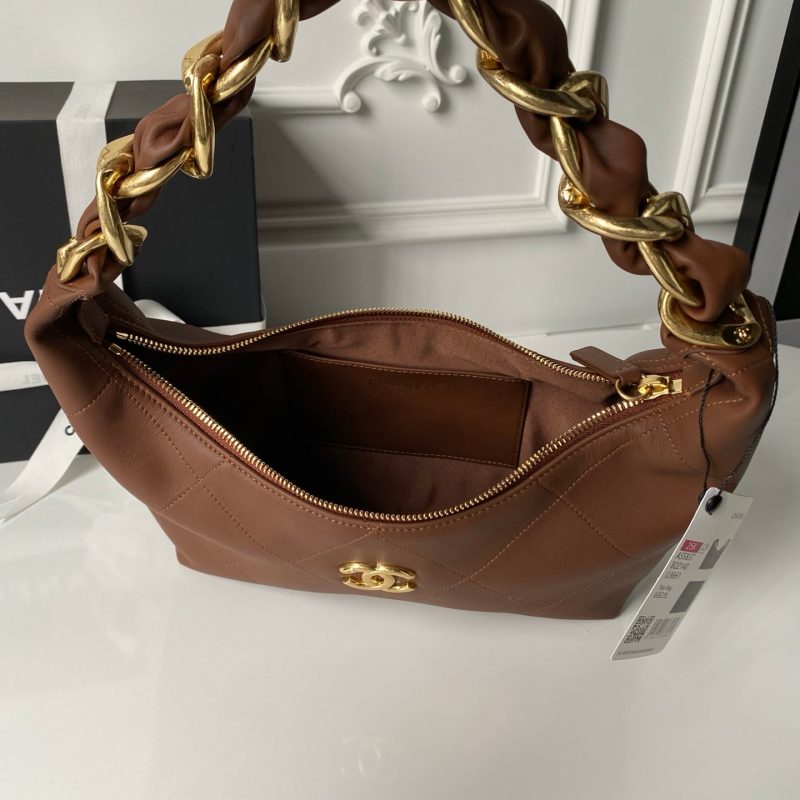 CC 2025 Hobo Bag Brown Calfskin Gold Hardware 298485
