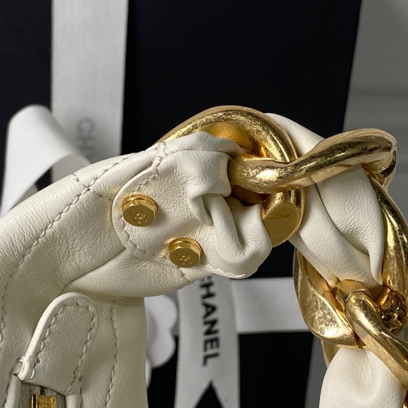 CC 2025 Hobo Bag White Calfskin Gold Hardware 298486