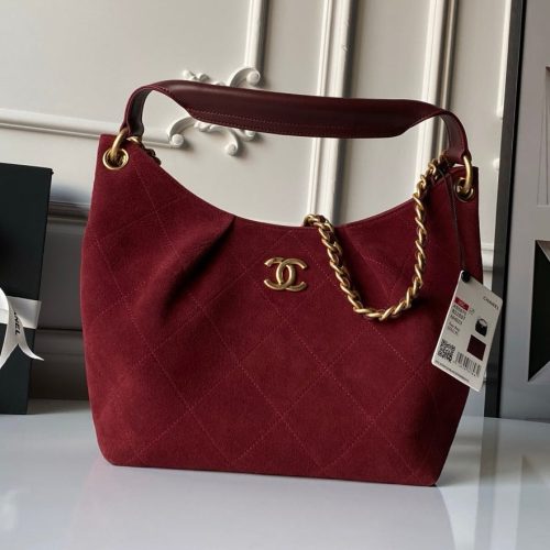 img_70762a6f_20251207_i1765049973460_8249_0_0_jpg Chanel 2025 Hobo Bag 31cm Red Suede With Gold Hardware 320285