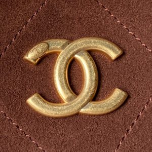 Chanel 2025 Hobo Bag 31cm Dark Brown Suede With Gold Hardware 320286