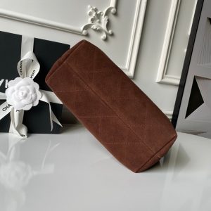 Chanel 2025 Hobo Bag 31cm Dark Brown Suede With Gold Hardware 320286