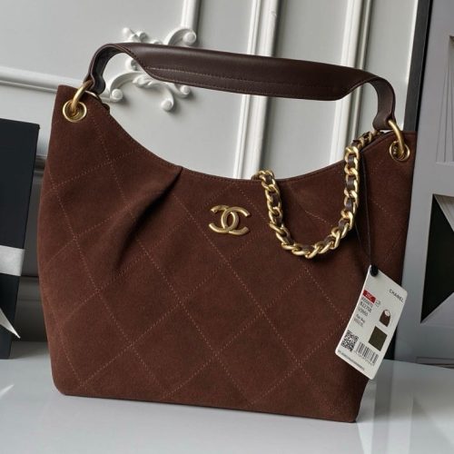 img_70762a6f_20251207_i1765050367749_3105_0_0_jpg Chanel 2025 Hobo Bag 31cm Dark Brown Suede With Gold Hardware 320286