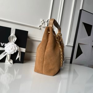 Chanel 2025 Hobo Bag 31cm Tan Suede With Gold Hardware 320287