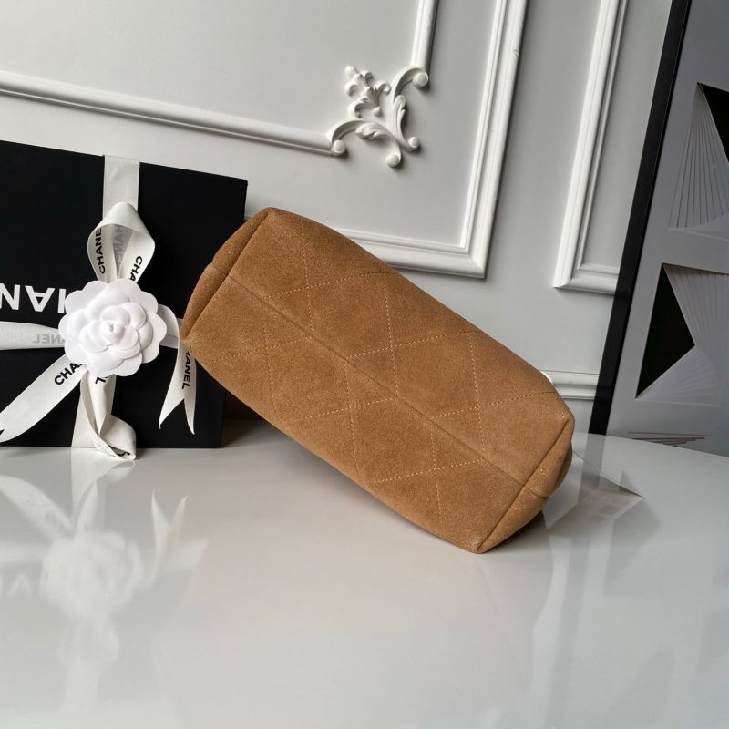 Chanel 2025 Hobo Bag 31cm Tan Suede With Gold Hardware 320287