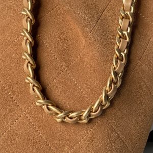 Chanel 2025 Hobo Bag 31cm Tan Suede With Gold Hardware 320287